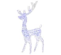 vidaXL Renne de décoration de Noël Acrylique 140 LED bleues 120 cm