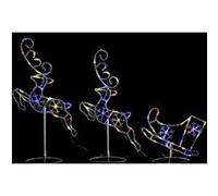 Renne et traîneaux Noël volant Acrylique 260x21x87 cm Coloré