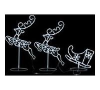 vidaXL Renne/traîneaux Noël volant Acrylique 260x21x87 cm Blanc froid