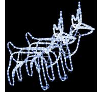 vidaXL Rennes de Noël 2 pcs Blanc froid 60x30x60 cm