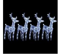 vidaXL Décoration de Noël Rennes 4 pcs 160 LED Blanc froid Acrylique