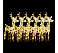 vidaXL Rennes de Noël 6 pcs 240 LED Blanc chaud Acrylique