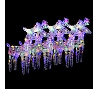 6x Rennes de Noël 240 LED Décoration de Noël Rennes Illuminés Décoration de Vacances Ornement de Fête Jardin Extérieur Multicolore Acrylique
