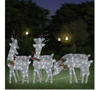 vidaXL Rennes de Noël 6 pcs Argenté Blanc froid Maille 3154248
