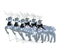 vidaXL Rennes de Noël 6 pcs Blanc 120 LED