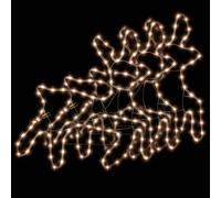 vidaXL Rennes de Noël avec LED 3 pcs Blanc chaud 57x55x4,5 cm