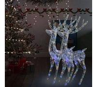 vidaXL Rennes de Noël XXL Acrylique 250 LED 2 pcs 180 cm Multicolore