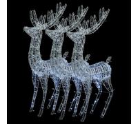vidaXL Rennes de Noël XXL Acrylique 250 LED 3 pcs 180 cm Blanc froid