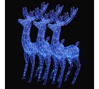 vidaXL Rennes de Noël XXL Acrylique 250 LED 3 pcs 180 cm Bleu