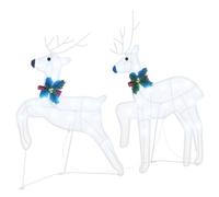 vidaXL Rennes LED 2 pcs Blanc Froid 45 x 19 x 65 cm Tissu, Déco de Salon ArtDeco, éclairage Festif Durable, Figurines de Noël, Accents intérieurs-extérieur, centres de Table saisonniers