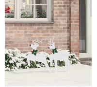 vidaXL Rennes LED 2 pcs Blanc Froid tissu, Déco de salon ArtDeco, éclairage festif durable, figurines de Noël 42012988