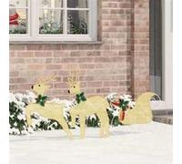 vidaXL Rennes LED 3 pcs Blanc chaud tissu