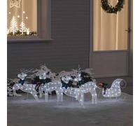 vidaXL Rennes LED 5 pcs Blanc tissu