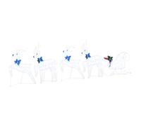 vidaXL Rennes LED 5 pcs Blanc Tissu, Décor de Noël, lumières festives, Ornements durables, pièces déco, Accents de Rennes saisonniers