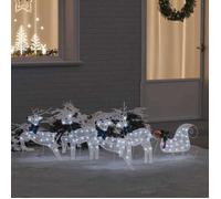 vidaXL Rennes LED 5 pcs Blanc Tissu, Décor de Noël, lumières festives, Ornements durables, pièces déco, Accents de Rennes saisonniers