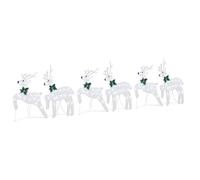 vidaXL Rennes LED 6 pcs Argent 45 x 19 x 65 cm Tissu, Déco de Salon ArtDeco, éclairage Festif Durable, Figurines de Noël, Accents intérieurs-extérieur, centres de Table saisonniers