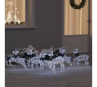 vidaXL Rennes LED 6 pcs Blanc 45 x 19 x 65 cm Tissu, Déco de Salon ArtDeco, éclairage Festif Durable, Figurines de Noël, Accents intérieurs-extérieur, centres de Table saisonniers