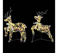 Vidaxl Rennes Led Avec 40 Led 2 Pcs Blanc Chaud 64 X 42 X 15 Cm Pet