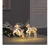 vidaXL Rennes LED avec 40 LED 2 pcs Blanc chaud PET 42019144