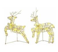 Rennes LED avec 40 LED 2 pcs Blanc chaud PET, Déco de salon ArtDeco, éclairage festif durable, figurines de Noël, 42019142