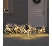 vidaXL Rennes LED avec 40 LED 5 pcs Doré PET Décor de Noël lumières festives ornements durables pièces déco 3399388