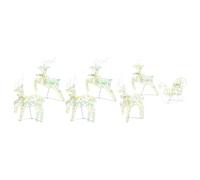 vidaXL Rennes LED avec 40 LED 7 pcs Multicouleur Pet, Décor de Noël, lumières festives, Ornements durables, pièces déco, Accents de Rennes saisonniers