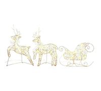 vidaXL Rennes LED avec 60 LED 3 pcs Blanc chaud PET, Décor de Noël, lumières festives, ornements durables, pièces déco, 42019143