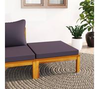 Vidaxl Repose-Pied Avec Coussin Gris Foncé Bois D'acacia Massif Gris