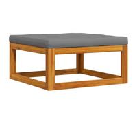 vidaXL Repose-Pied avec Coussin Repose-Pied de Patio Meuble de Terrasse Meuble de Jardin Extérieur Gris Foncé Bois d'Acacia Massif