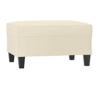 vidaXL Pouf repose-pied Tabouret de canapé Similicuir Crème 70x55x41 cm