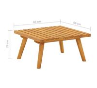 vidaXL Repose-pied de jardin avec coussin 60x60x29 cm Bois d'acacia