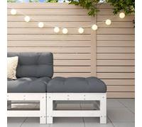 vidaXL Repose-pied de jardin avec coussin blanc bois de pin massif, tabouret, repose-pied ottoman, tabouret de jardin, pouf, 825668