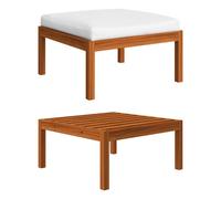 Vidaxl Repose-Pied De Jardin Avec Coussin Bois D'acacia Massif
