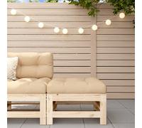 Vidaxl Repose-Pied De Jardin Avec Coussin Bois De Pin Massif