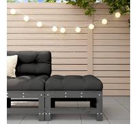 Vidaxl Repose-Pied De Jardin Avec Coussin Gris Bois De Pin Massif Gris
