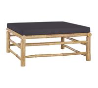 Canapé Central de Jardin avec Coussins Blanc Crème Bambou Extérieur vidaXL