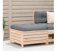 vidaXL Repose-pied de jardin 844926 avec coussin, bois de pin massif, gris G
