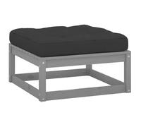 vidaXL Repose-pied de Jardin avec Coussin Tabouret de Patio Repose-pied de Terrasse Meuble d'Extérieur Meuble de Jardin Gris 805727