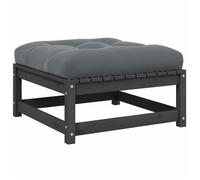 vidaXL Repose-pied de Jardin avec Coussin Tabouret de Patio Repose-pied de Terrasse Meuble d'Extérieur Meuble de Jardin Gris 805727
