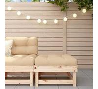 Repose-pied de Jardin avec Coussin, Tabouret, Siège, Pouf, Meuble de Terrasse Patio Balcon Extérieur, Marron Bois de 825436