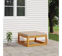 Vidaxl Repose-Pied De Jardin Avec Coussin Taupe Bois Massif D'acacia