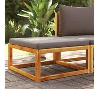 vidaXL Tabouret de jardin avec coussin 65x65x29 cm bois massif acacia