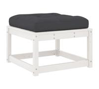 Vidaxl Repose-Pied De Jardin Avec Coussins Blanc Bois De Pin Massif