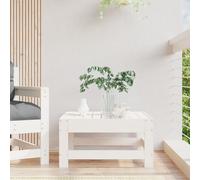 Repose-pied de Jardin, Siège avec Cadre en Bois, Table Basse, Tabouret de Terrasse Patio Balcon Extérieur, Blanc Bois 825486
