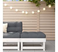 Vidaxl Repose-Pied De Jardin Blanc Bois De Pin Massif