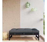Vidaxl Repose-Pied De Jardin 120x80 Cm Noir Bois De Pin Massif
