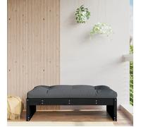Vidaxl Repose-Pied De Jardin 120x80 Cm Noir Bois De Pin Massif