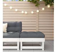 Vidaxl Repose-Pied De Jardin Blanc Bois De Pin Massif