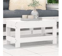 vidaXL Repose-Pied de Jardin, Table Basse, Tabouret de Bar, Meuble de Patio Terrasse Balcon Arrière-Cour Extérieur, Blanc Bois de Pin Massif