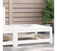 vidaXL Repose-pied de Jardin, Table Basse, Tabouret, Meuble de Terrasse Patio Arrière-cour Extérieur, Blanc 70x70x30 cm Bois 837936 Blanc G